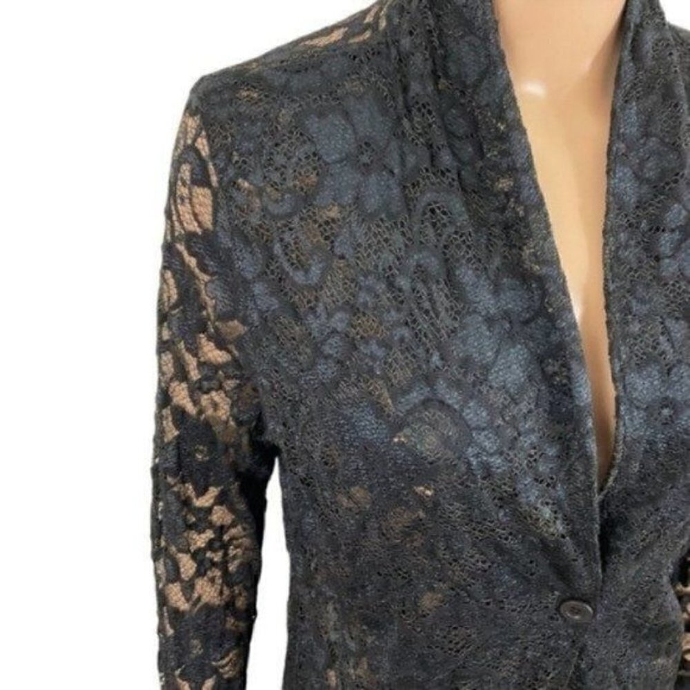 Vintage Also Know As Sheer floral one button closure blouse top size Medium - Picture 6 of 13